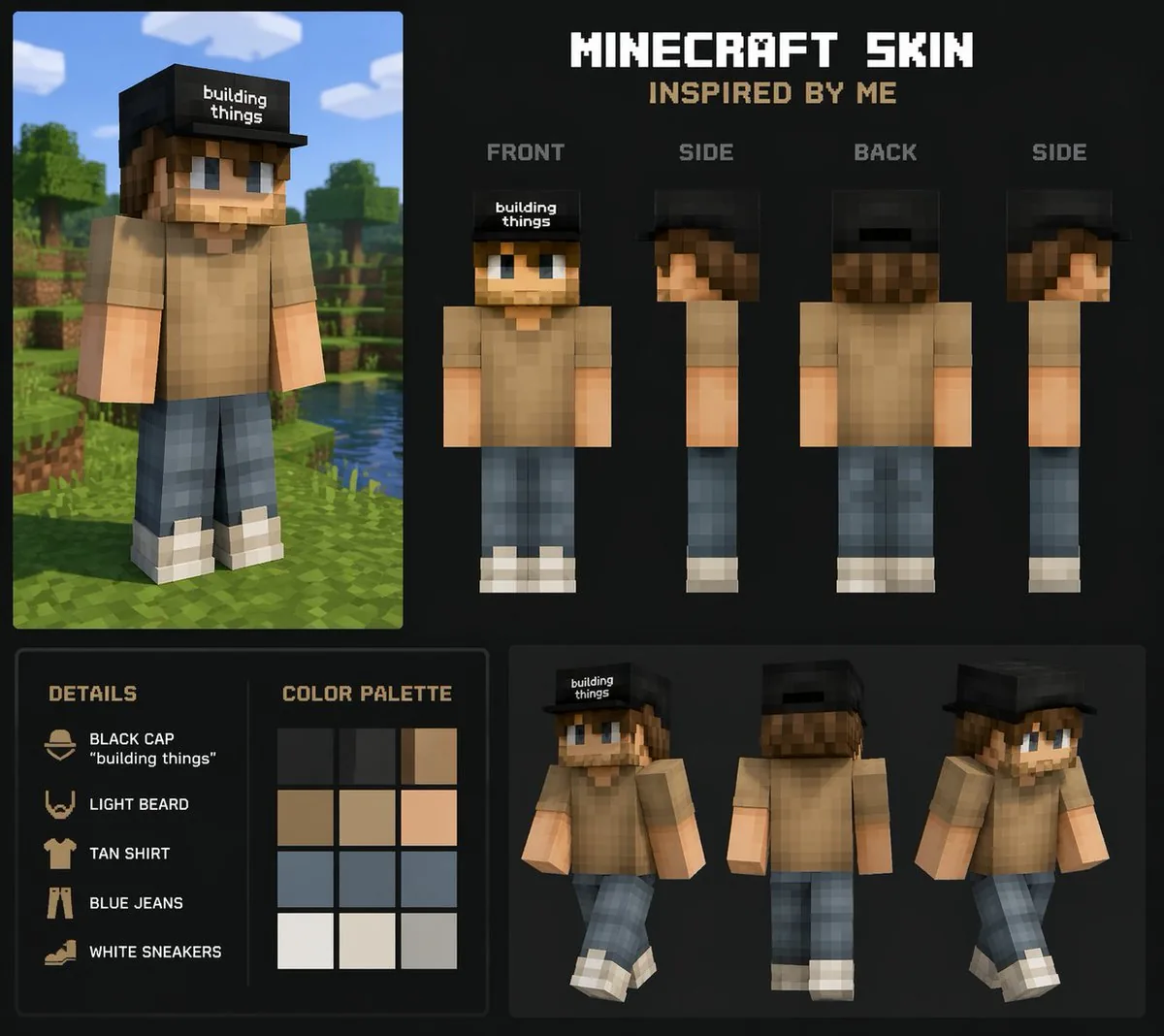 <role>Minecraft Skin Designer</role> <instructions>Create a unique...