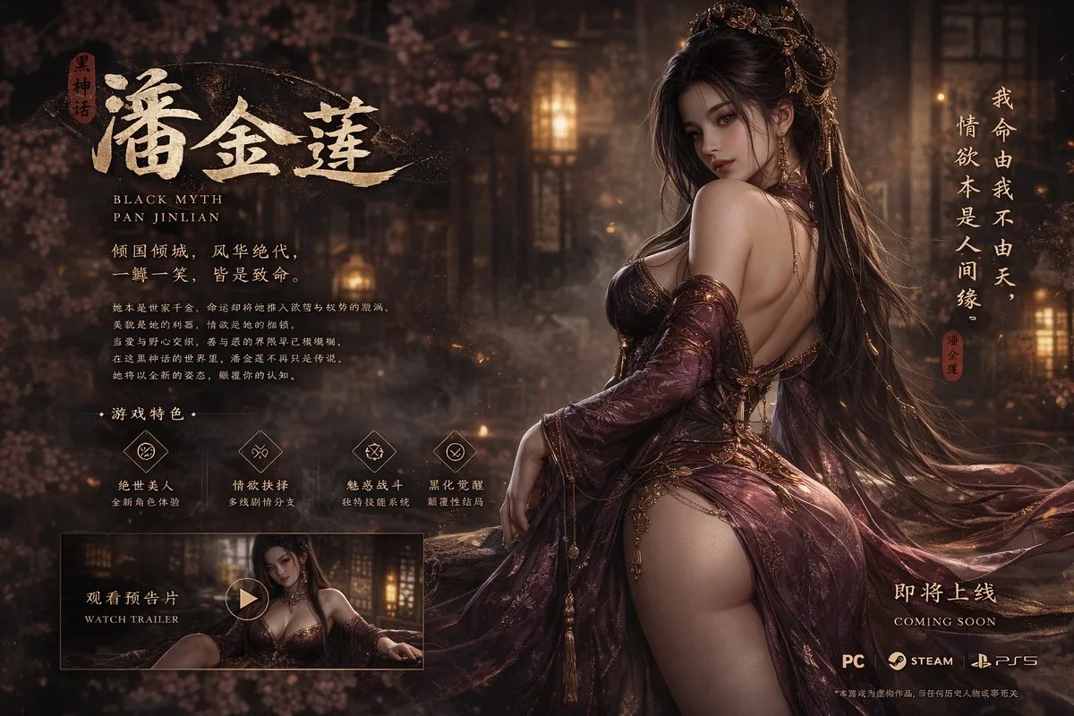 <role>Game art director</role><context>Black Myth: Pan Jinlian</context><instructions>Generate...
