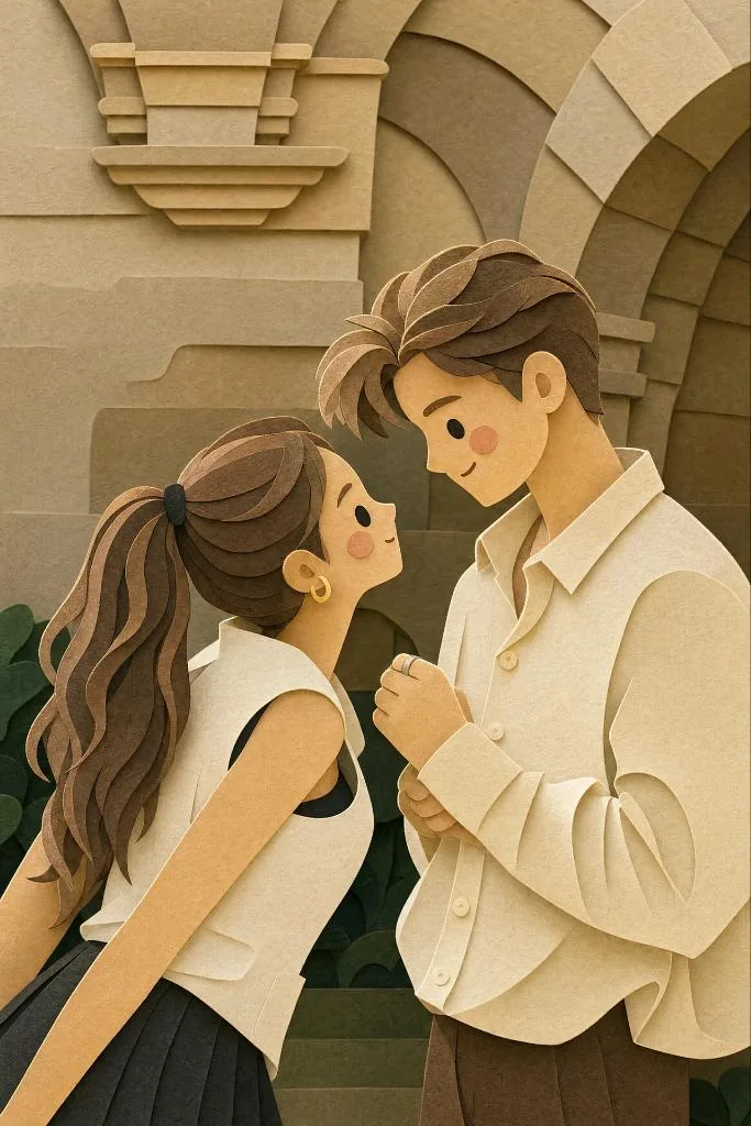 <role>Expert papercraft illustrator</role><instructions>Create a layered paper-cut...