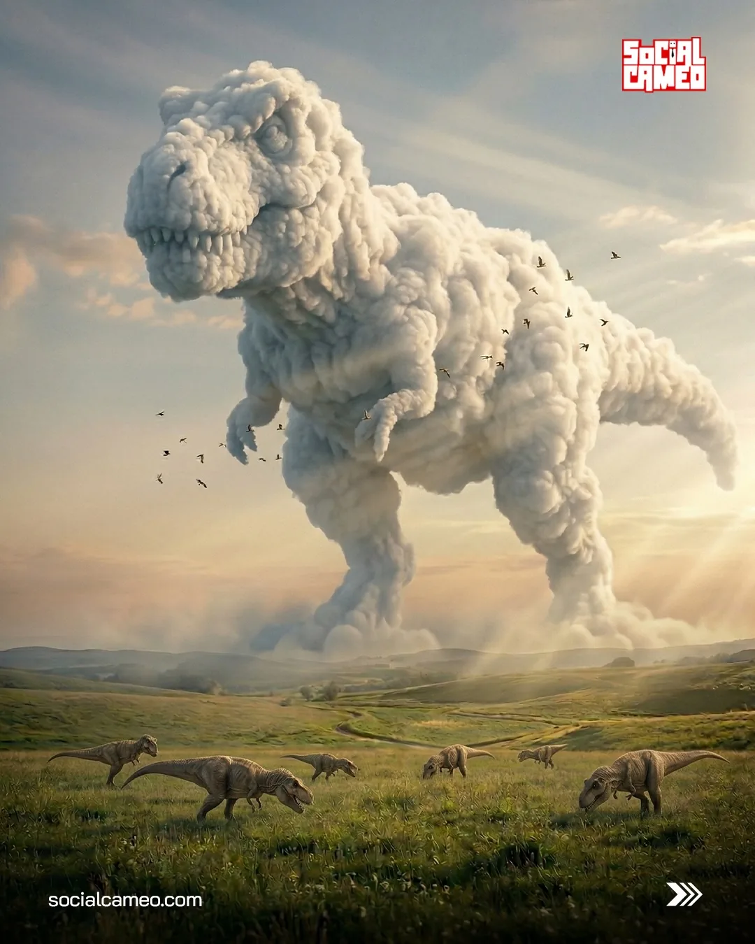 Hyper-realistic photography of massive volumetric clouds...