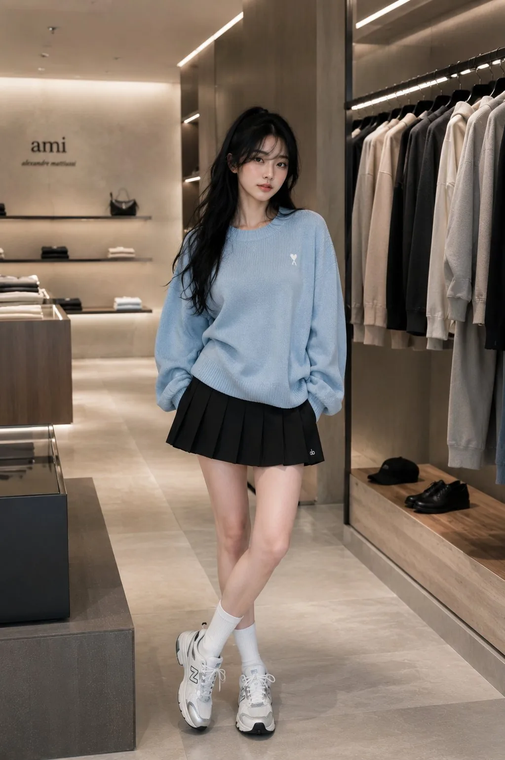 <role>Editorial fashion photographer</role><instructions>Create a full-body photorealistic...