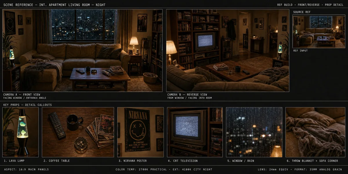 <role>Production design art director</role> <context>Cinematic 90s...