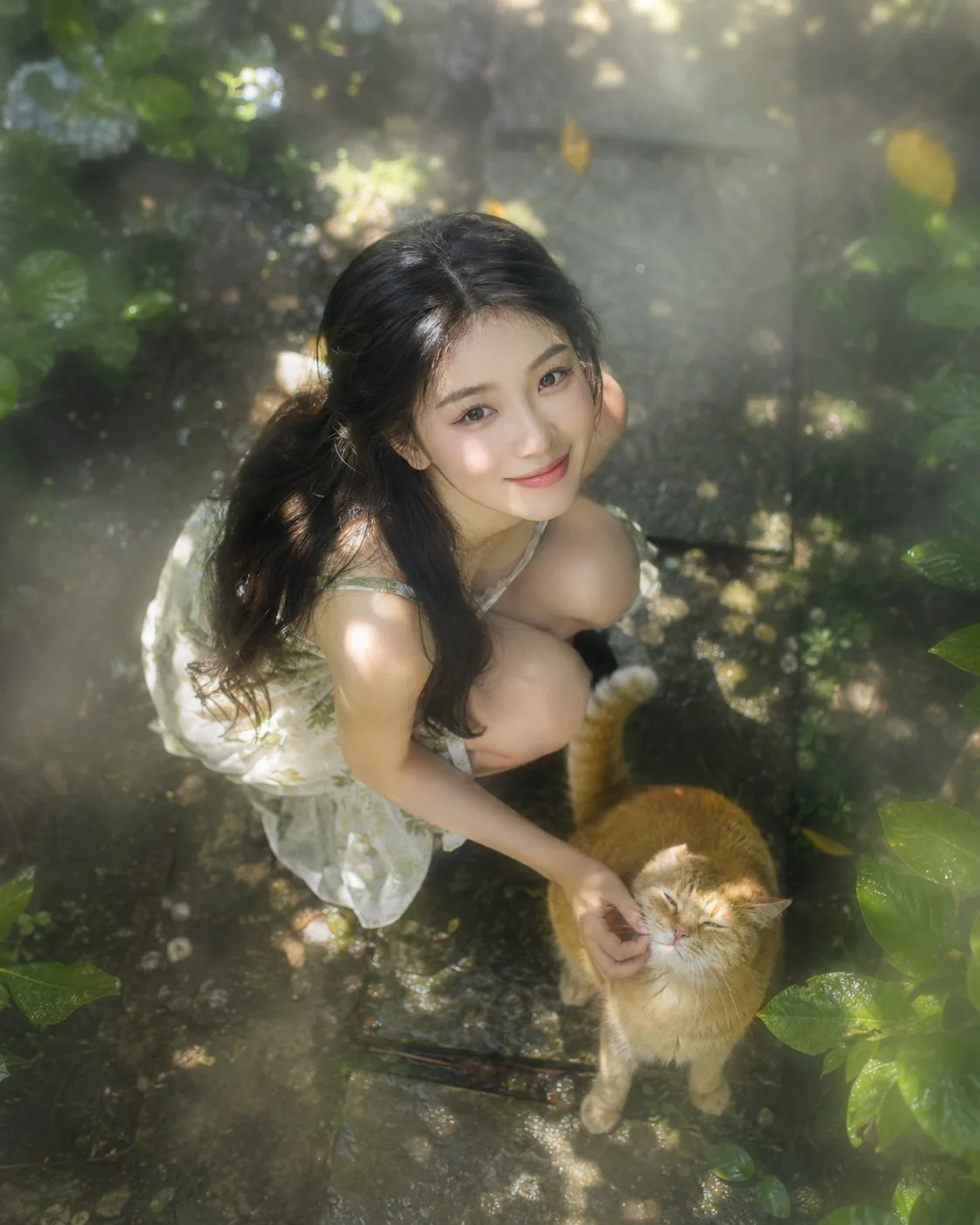 <role>photographer</role> <task>capture a serene garden scene...