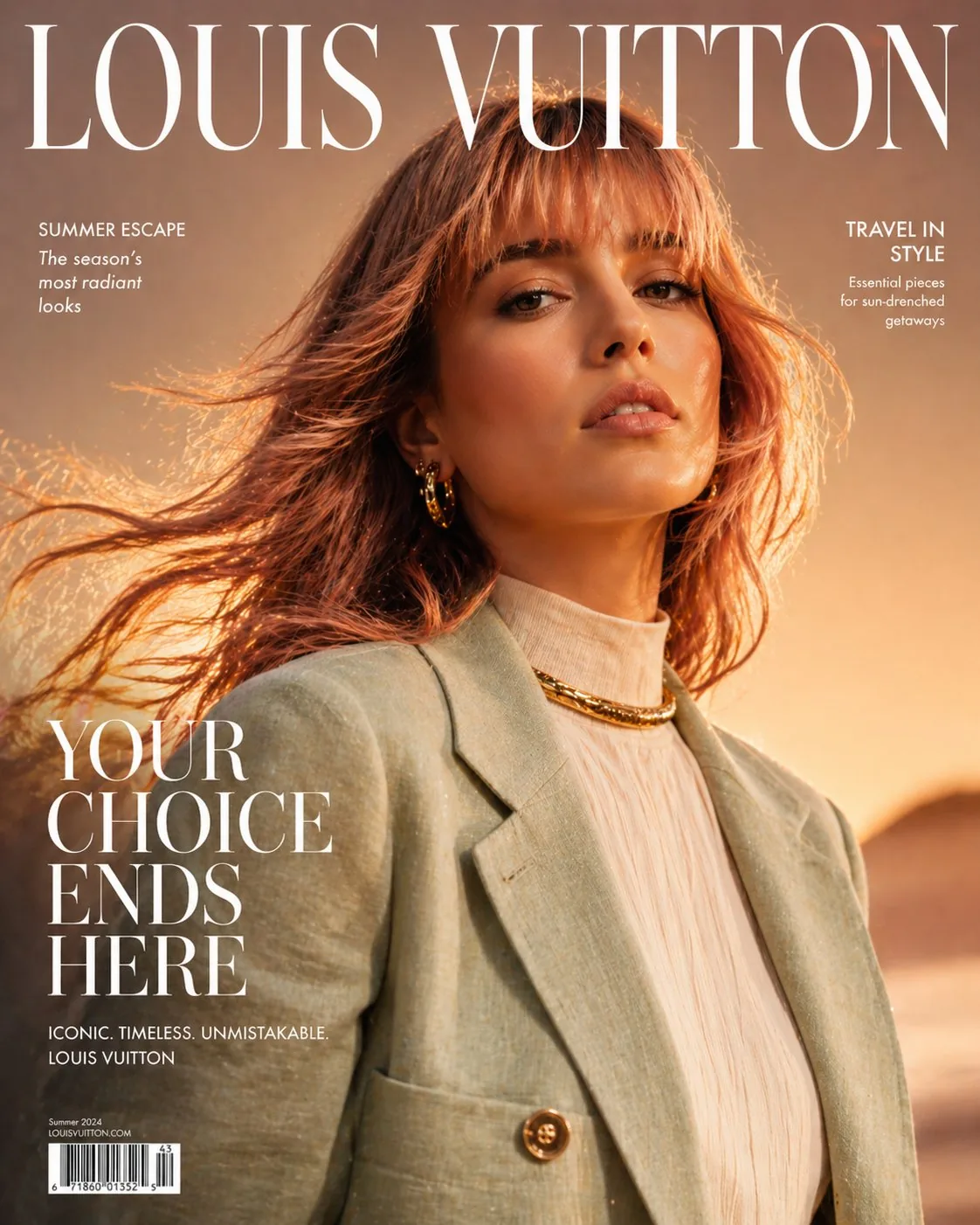 <role>High-fashion editorial image generator</role><instructions>Create a luxury...