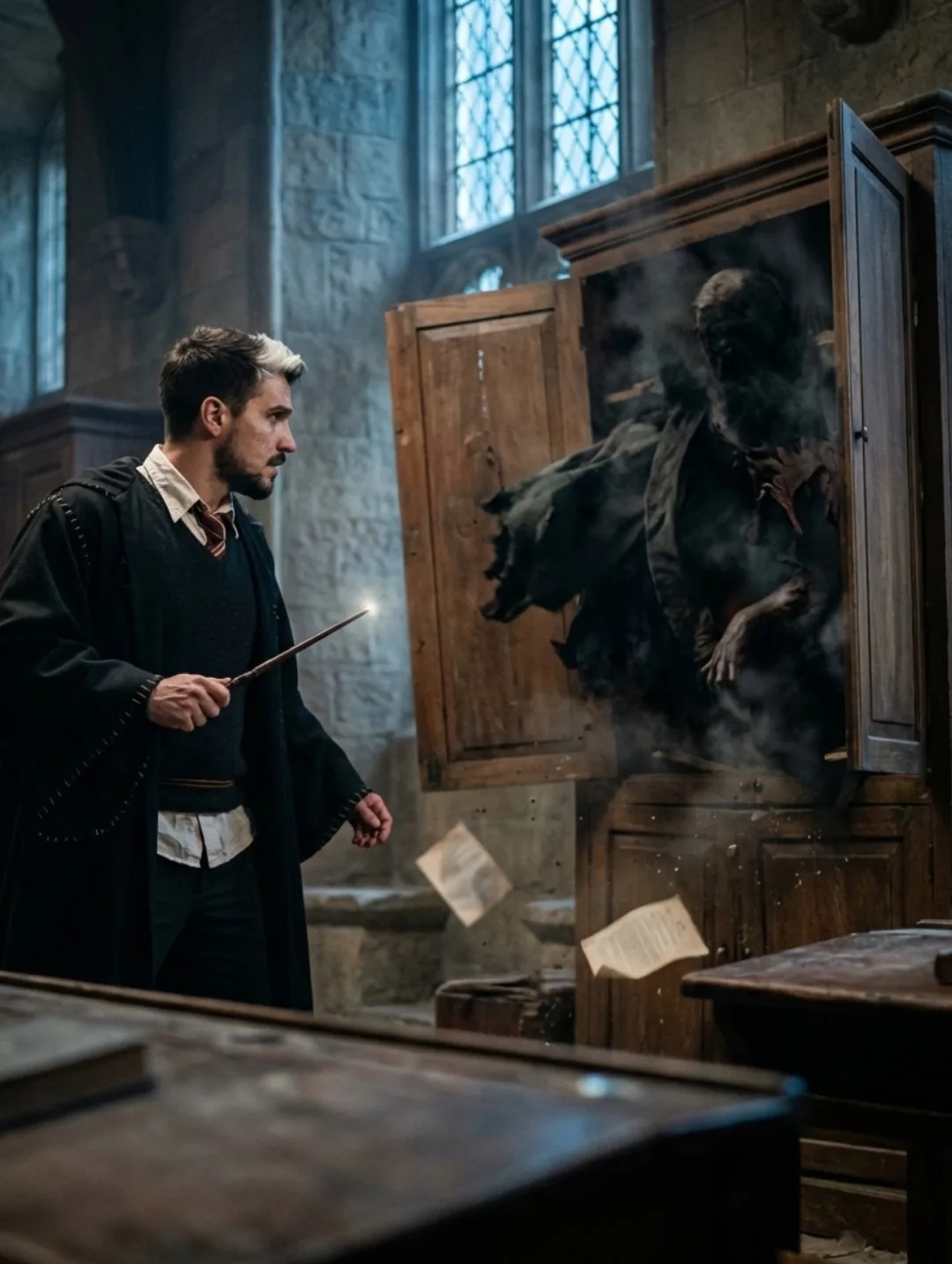 Create a hyper-realistic cinematic photograph in...