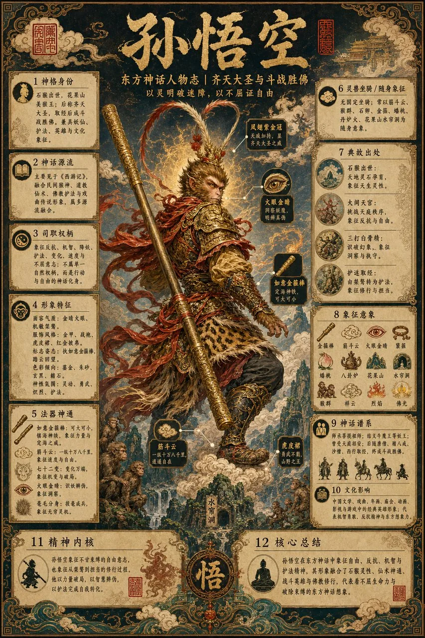 East Asian mythology poster featuring Sun...